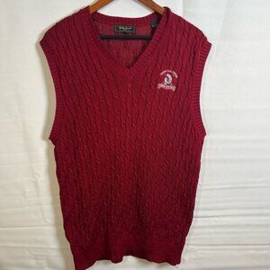 Bobby Jones Vintage Men’s Golf Sweater Vest 2004 US Open Shinnecock Red Size XL